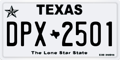 TX license plate DPX2501