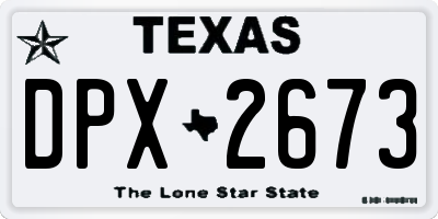 TX license plate DPX2673