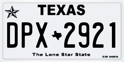 TX license plate DPX2921