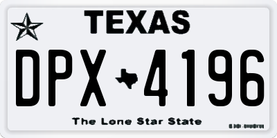 TX license plate DPX4196