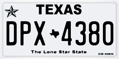 TX license plate DPX4380