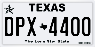 TX license plate DPX4400