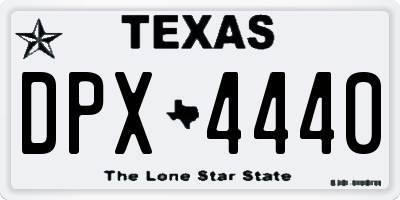 TX license plate DPX4440