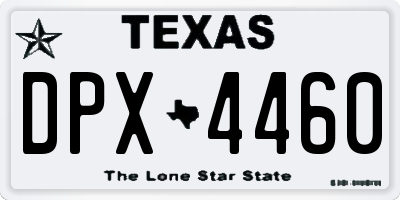 TX license plate DPX4460