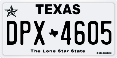 TX license plate DPX4605