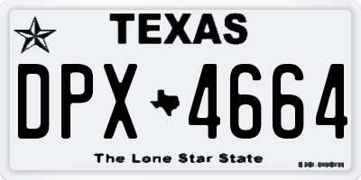 TX license plate DPX4664