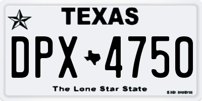 TX license plate DPX4750