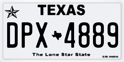 TX license plate DPX4889