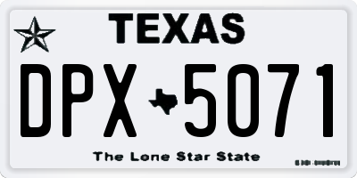 TX license plate DPX5071