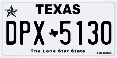 TX license plate DPX5130