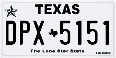 TX license plate DPX5151