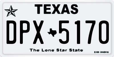 TX license plate DPX5170