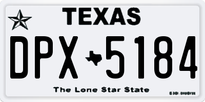 TX license plate DPX5184