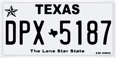 TX license plate DPX5187