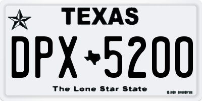 TX license plate DPX5200