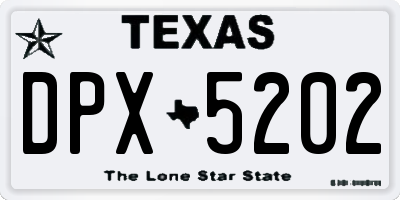 TX license plate DPX5202