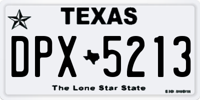 TX license plate DPX5213