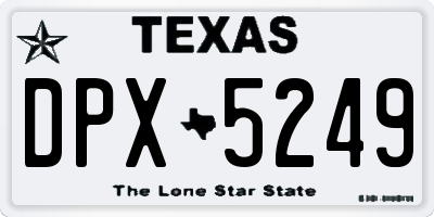 TX license plate DPX5249