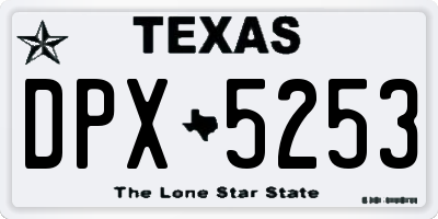 TX license plate DPX5253