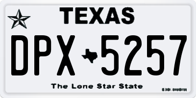 TX license plate DPX5257