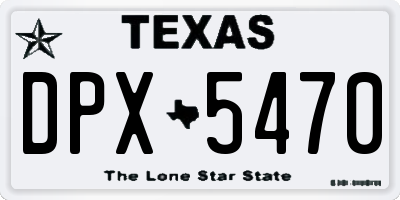TX license plate DPX5470