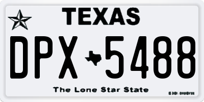 TX license plate DPX5488