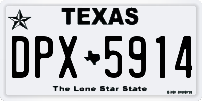 TX license plate DPX5914