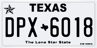 TX license plate DPX6018