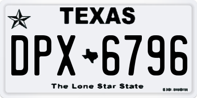 TX license plate DPX6796