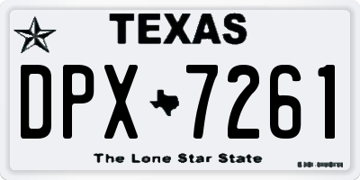 TX license plate DPX7261