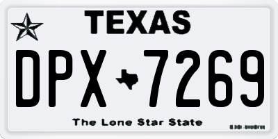 TX license plate DPX7269