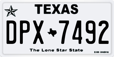 TX license plate DPX7492