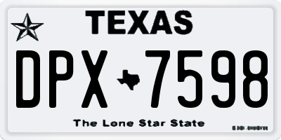 TX license plate DPX7598