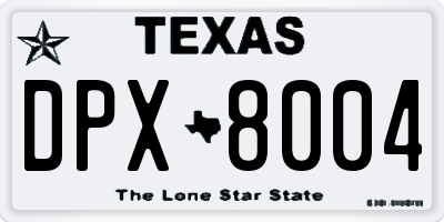 TX license plate DPX8004