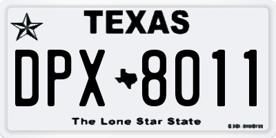 TX license plate DPX8011