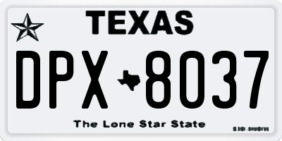 TX license plate DPX8037