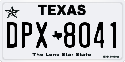 TX license plate DPX8041