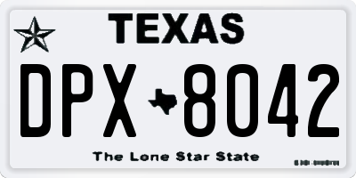 TX license plate DPX8042