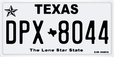 TX license plate DPX8044