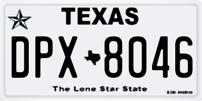 TX license plate DPX8046