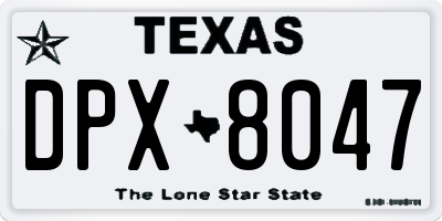 TX license plate DPX8047