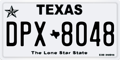 TX license plate DPX8048