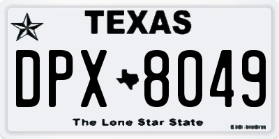 TX license plate DPX8049