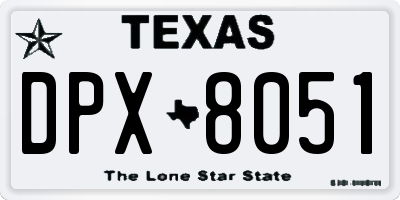 TX license plate DPX8051