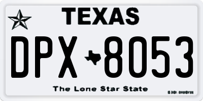 TX license plate DPX8053