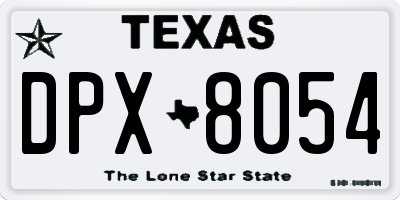 TX license plate DPX8054