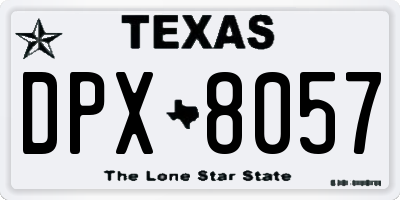 TX license plate DPX8057