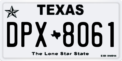 TX license plate DPX8061