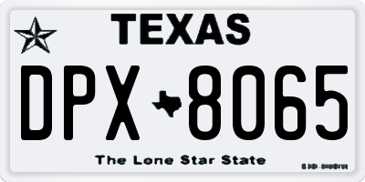 TX license plate DPX8065