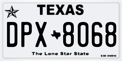 TX license plate DPX8068